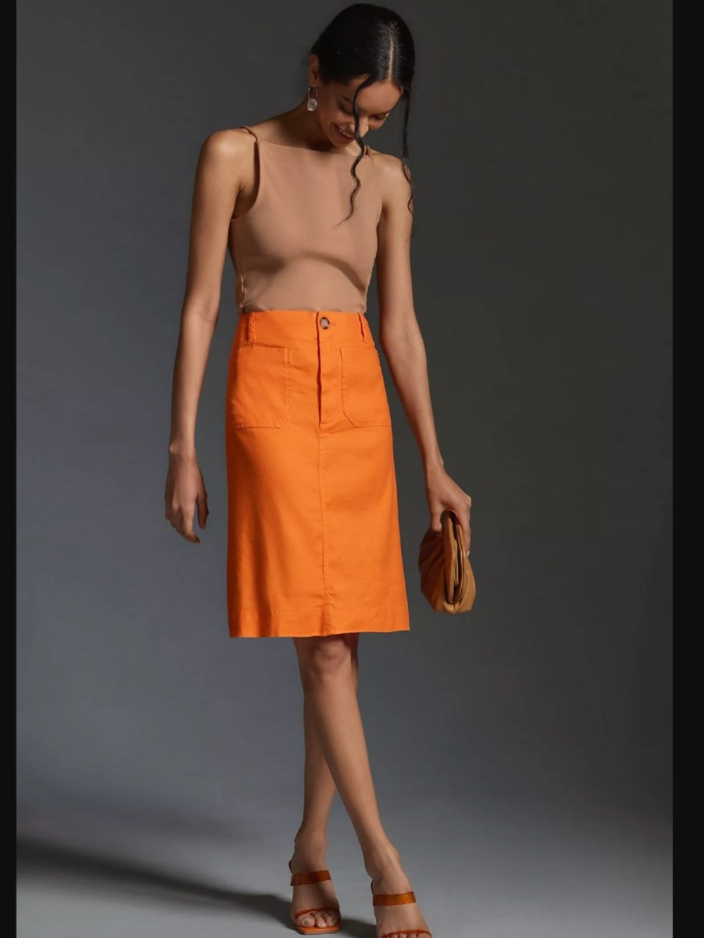 Anthropologie Maeve Collette Patch Linen Skirt, Sz Medium